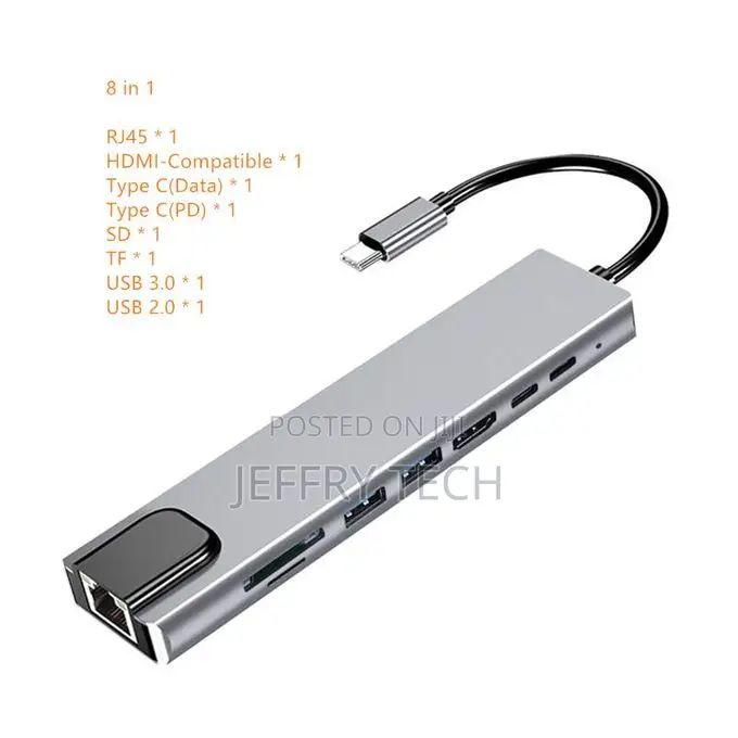 Trumsoon Usb C Hub to Hdmi-Compatible Type C Rj45 Usb 3.0