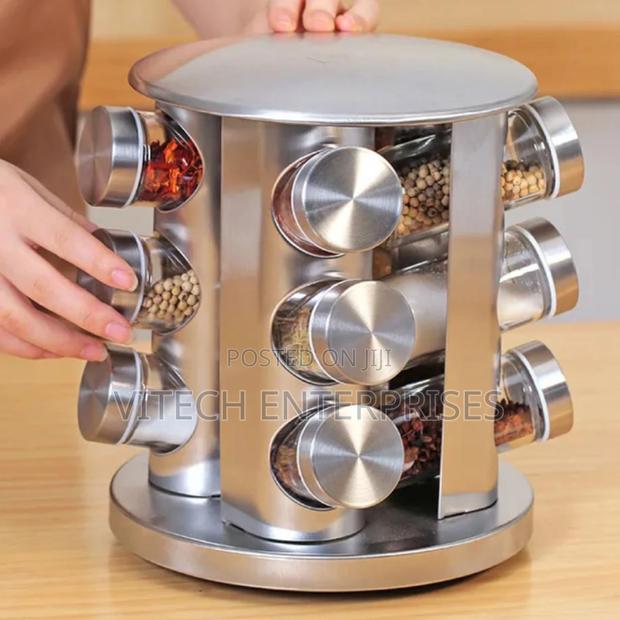 12pc 360 Degrees Rotating Carousel Spice Rack - main view