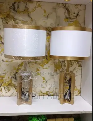 Metallic Bedside Table Lamp White and Gold