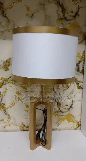 Metallic Bedside Table Lamp White and Gold