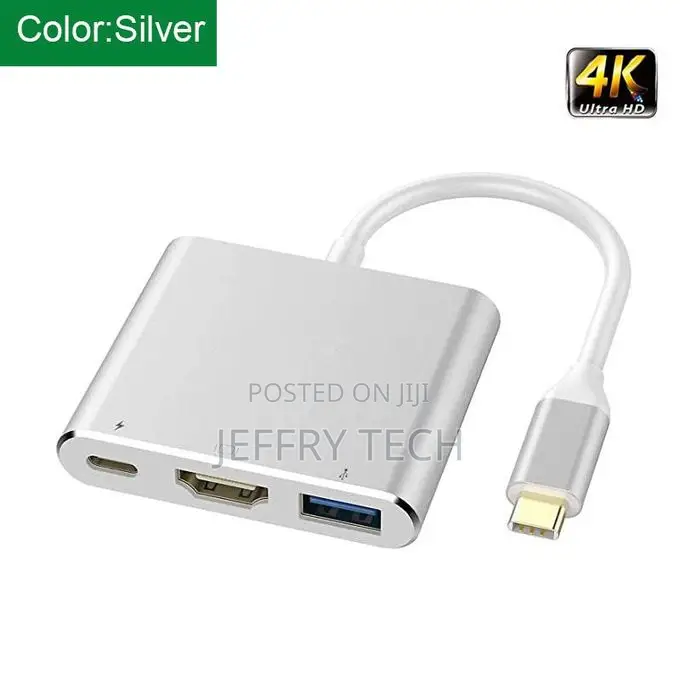 3 in 1 Type C to Hdmi-Compatible 1080p Usb C Converter Hub