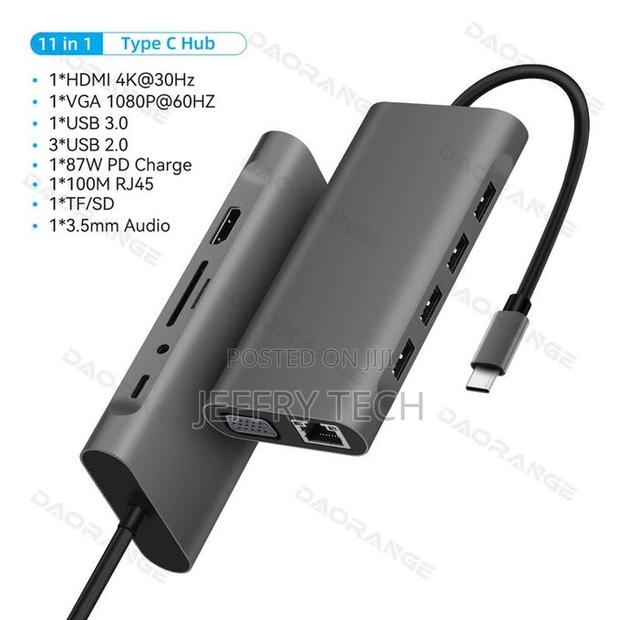 11 in 1 Usb C 3.0 Hub Type C Laptop Adapter to Hdmi-Com - main view