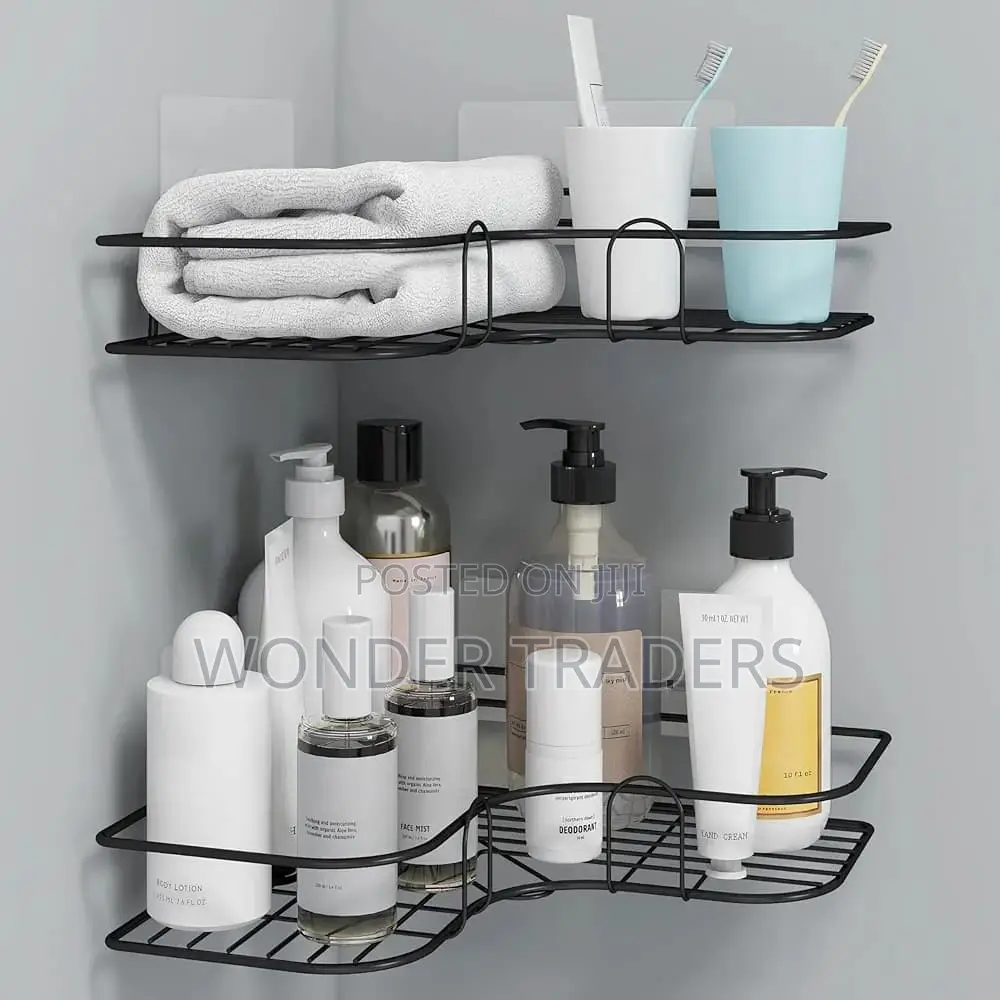 Metallic Bathroom / Kitchen Corner Shelf / Organizer