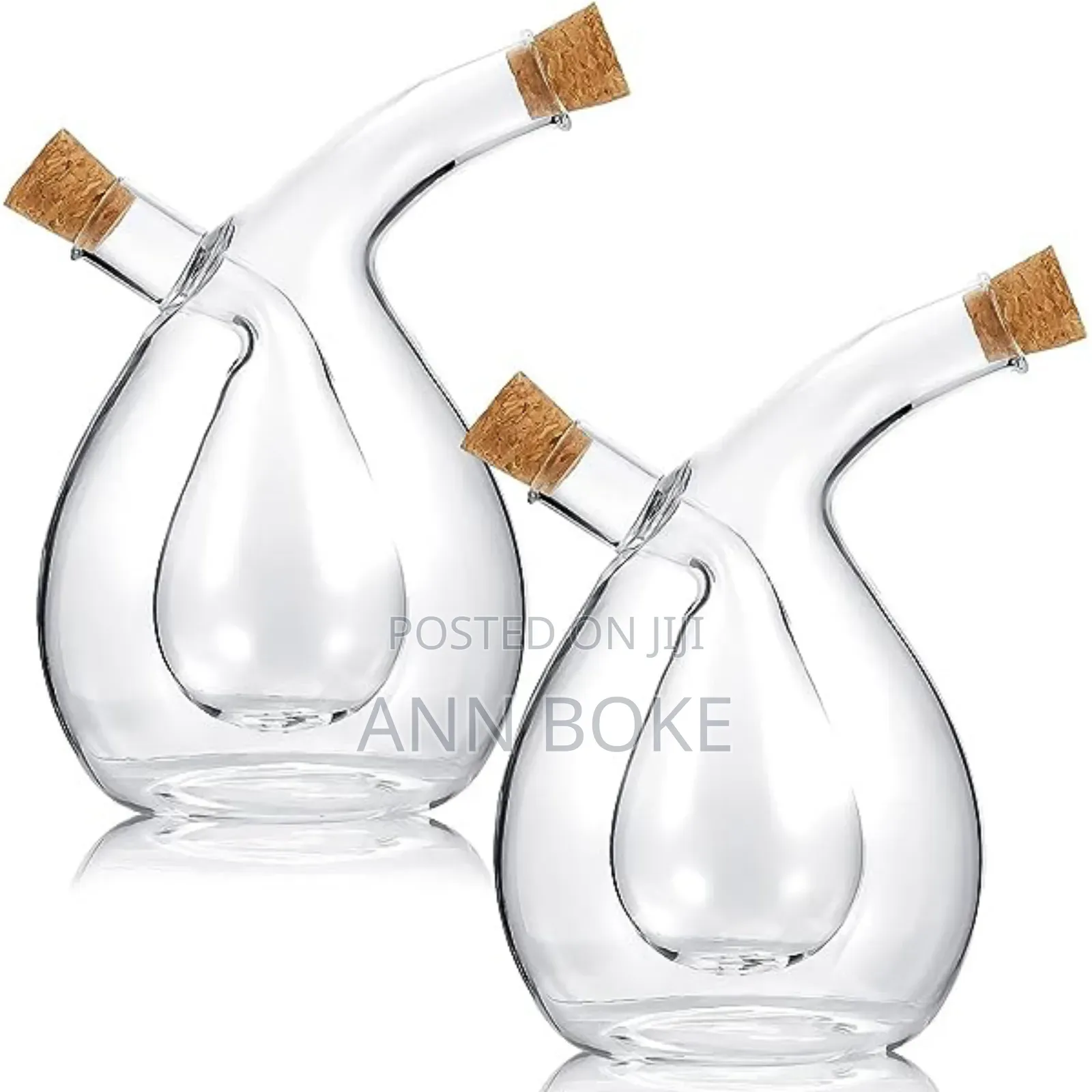 *High Quality 2in1 Cruet Twisted Oil and Vinegar With Bamboo