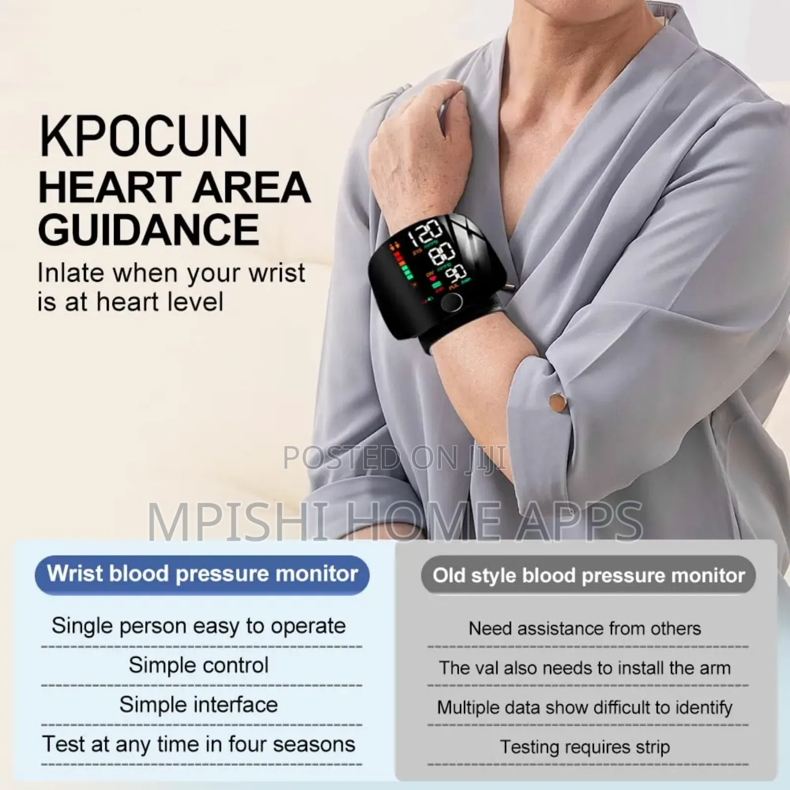 Wrist Electronic Sphygmomanometer Blood Pressure Kit
