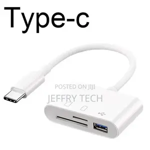 3 in 1 Adapter Type-C, Tf, Cf, Sd, Memory Card Reader, Recor