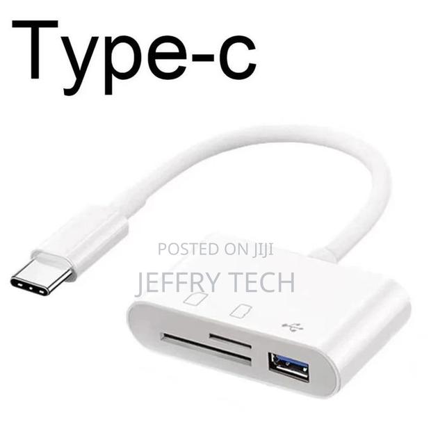3 in 1 Adapter Type-C, Tf, Cf, Sd, Memory Card Reader, Recor