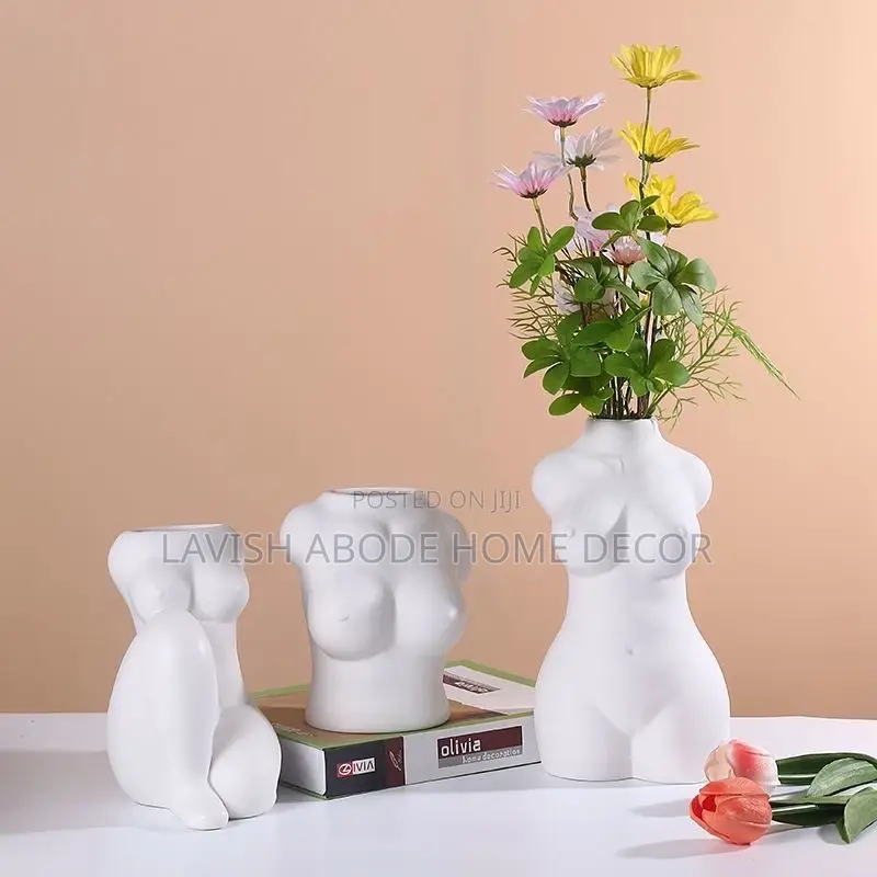Nude Girl Ceramic Flower Vase Decor