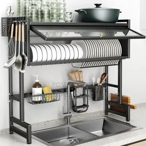 Heavy Duty Over the Sink Rack With Closable Cabinet