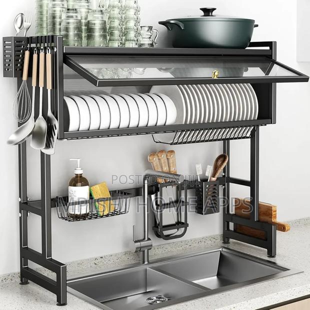 Heavy Duty Over the Sink Rack With Closable Cabinet