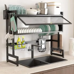 Heavy Duty Over the Sink Rack With Closable Cabinet