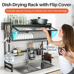 Heavy Duty Over the Sink Rack With Closable Cabinet