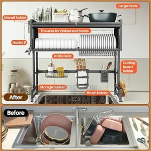 Heavy Duty Over the Sink Rack With Closable Cabinet