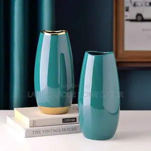Modern Dark Green Ceramic Flower Vase