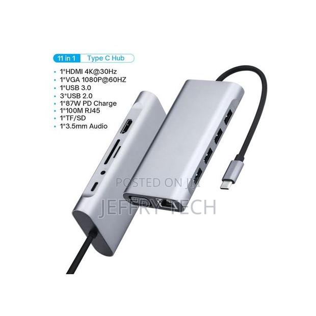 11 in 1 Usb C Hub Type C Adapter to Hdmi_compatible Vga R