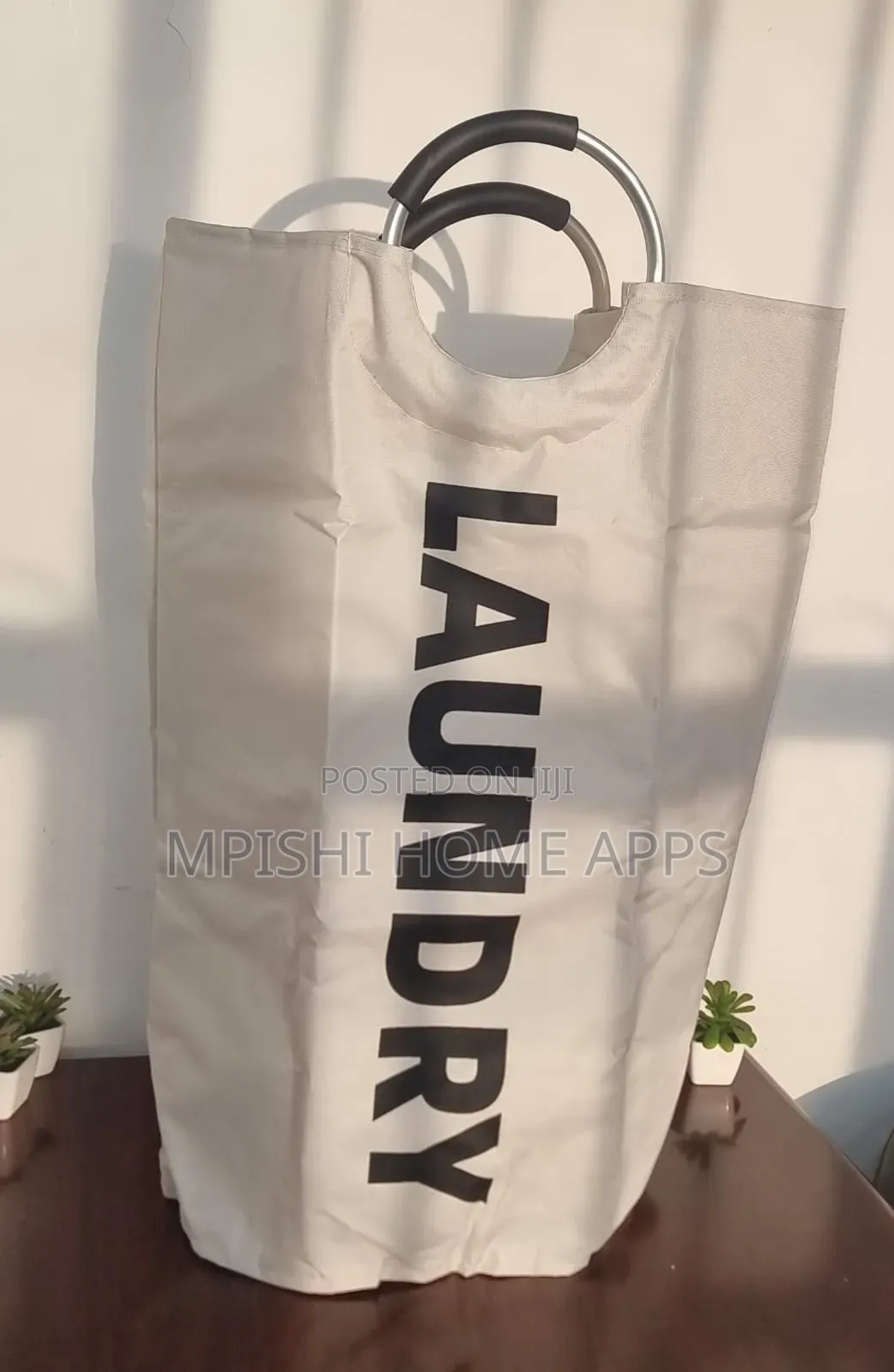 Big Size 90l Waterproof Foldable Laundry Basket- Cream White