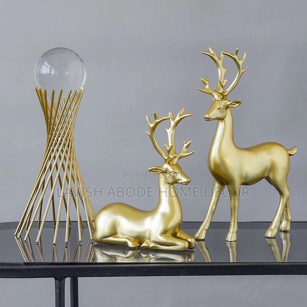 Decorative Deers and Crystal Ball Decor Set