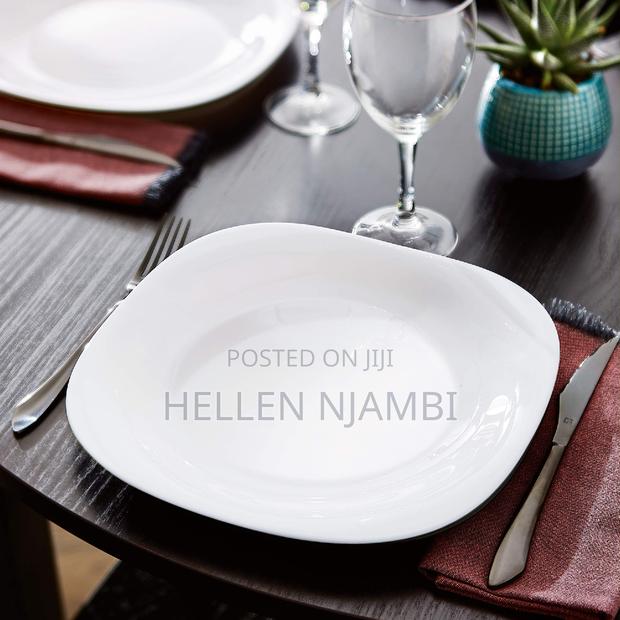 6pcs White Luminarc Square Dinner Plates