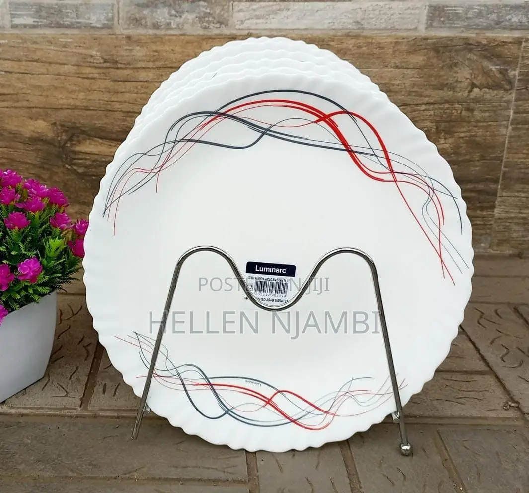 Set of 6 Luminarc Flowered Dinner Plates
