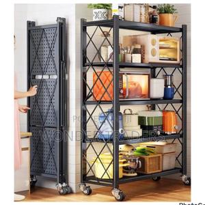 Foldable Kitchen Rack With Wheel - thumbnail 2
