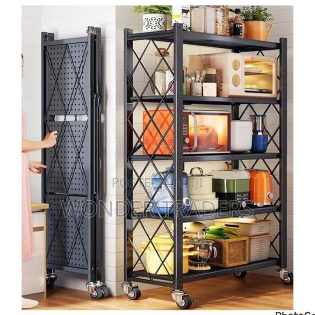 Foldable Kitchen Rack With Wheel - main view