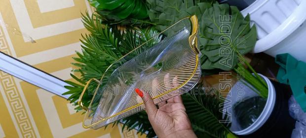 Acrylic Rectangular Decor Tray Serving Tray With Handles - main view