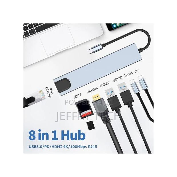 Usb C Hub 8 in 1 Type C 3.1 to Hdmi Adapter With Rj45 S