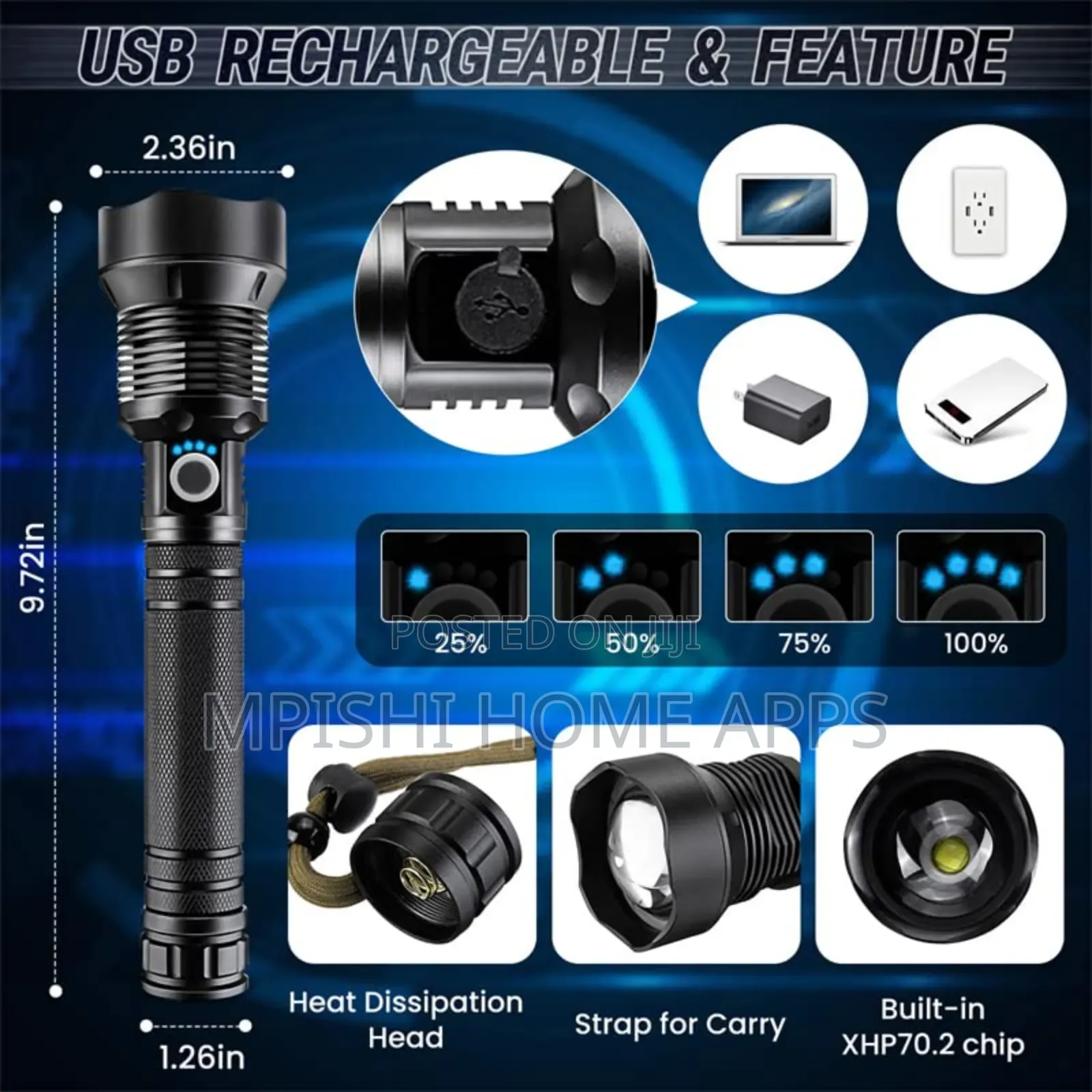 Super Bright Rechargeable Led Flashlight