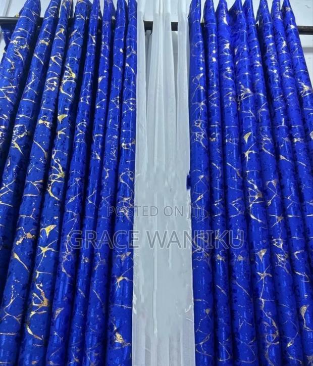 *3 Pc Marble Gold Curtains*