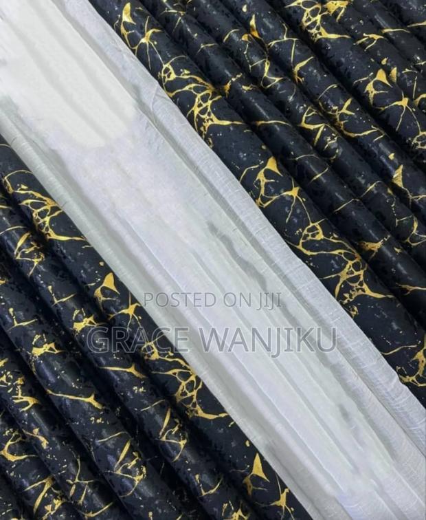 *3 Pc Marble Gold Curtains* - thumbnail 2