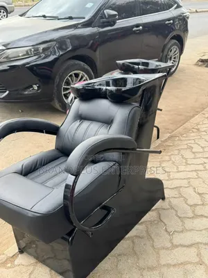 Black Leather Shampoo Unit