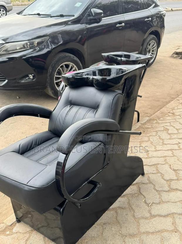 Black Leather Shampoo Unit - main view