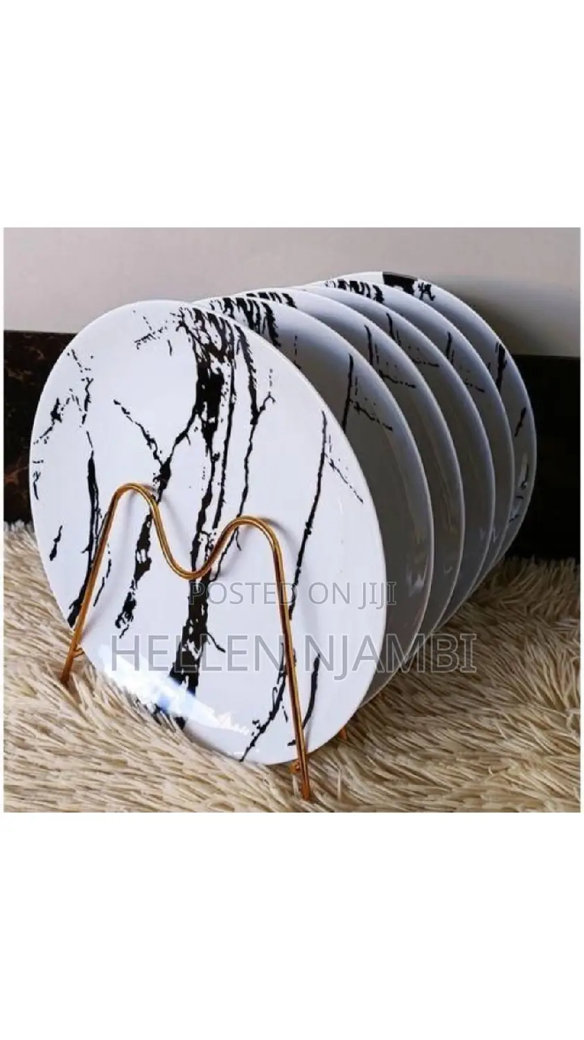 6pcs Set Marble Plates
