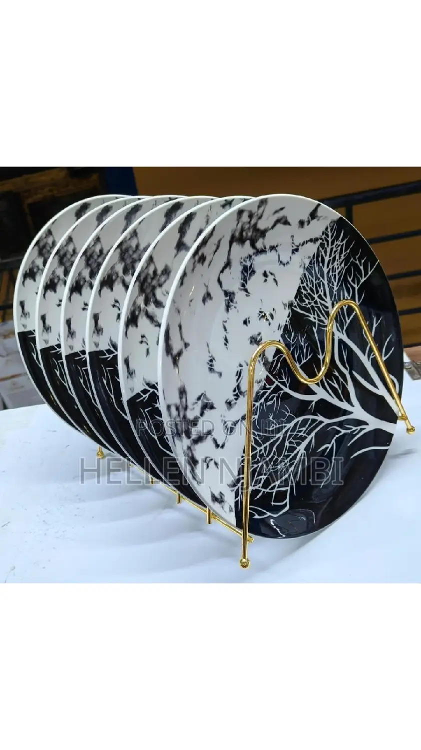 6pcs Set Tree Design Dinner Plates