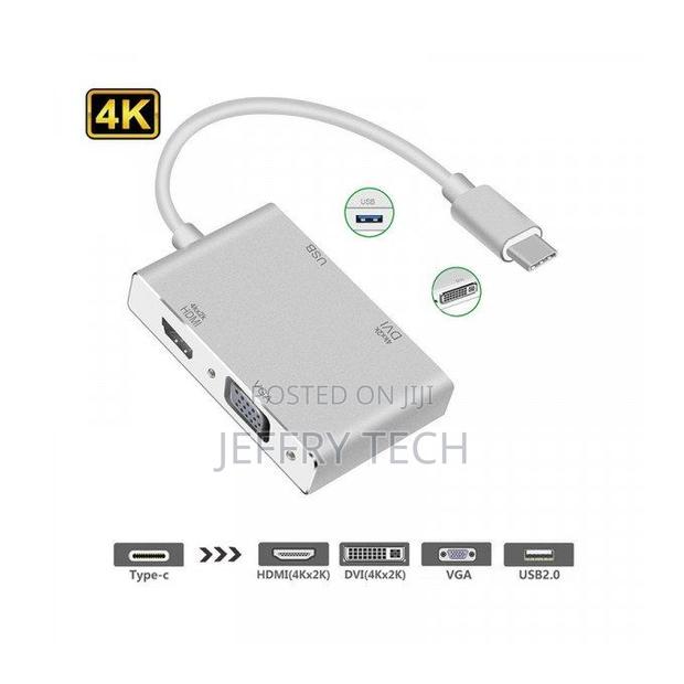 Type-C to Vga/Dvi/Hdmi/Usb 3.0 Hub - Silver - main view