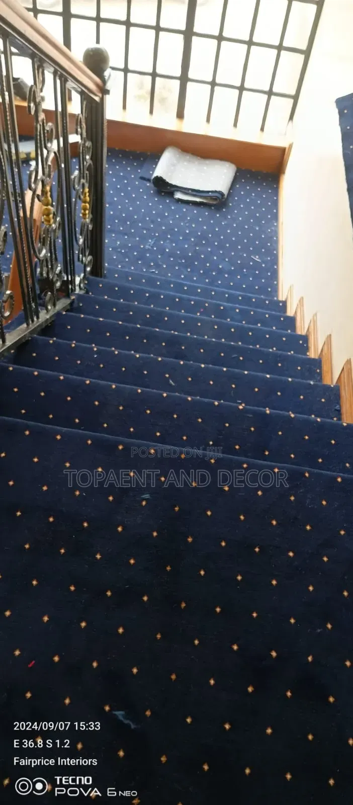 Blue Dotted Executive Wall to Wall Carpet