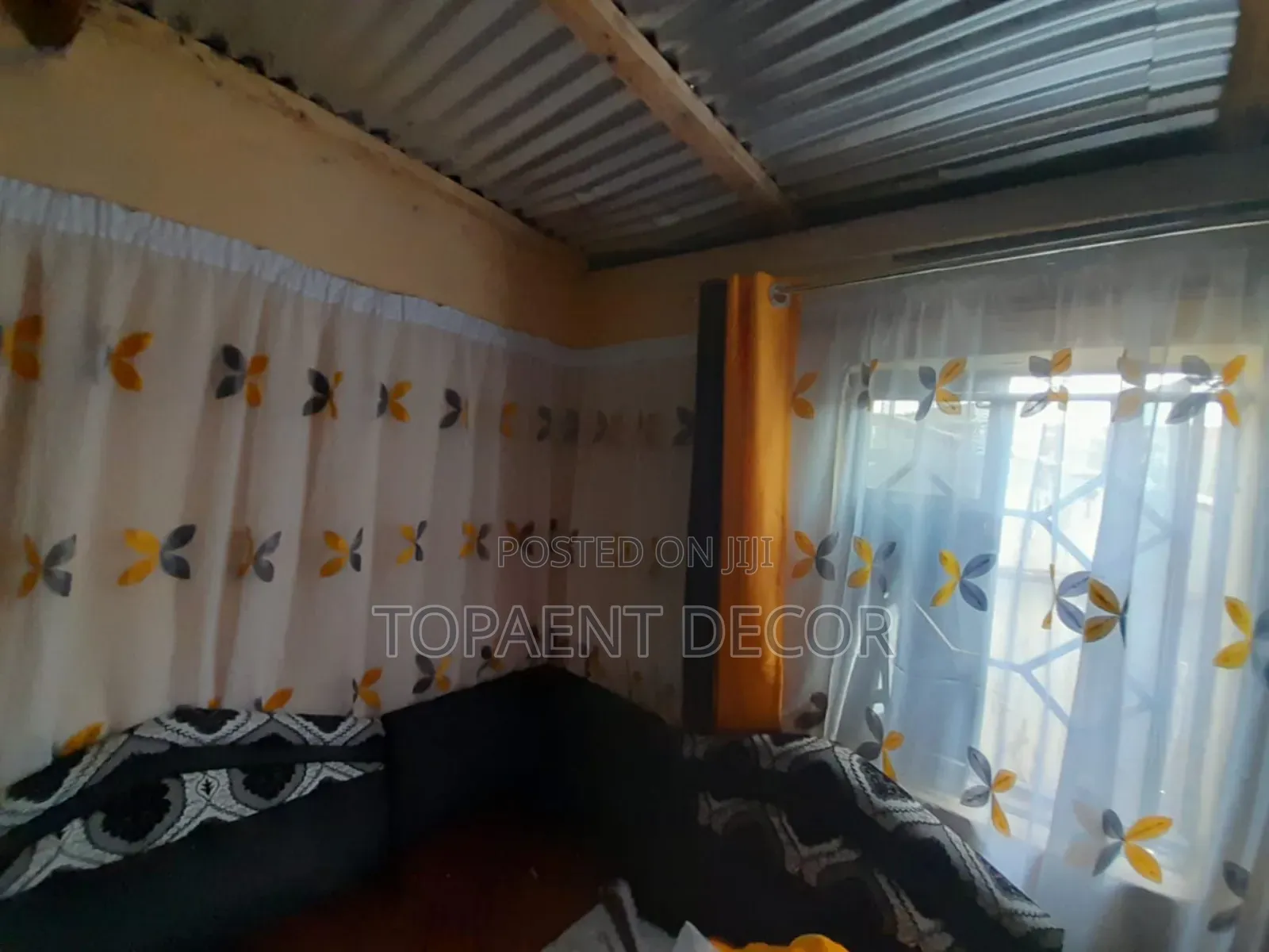 Elegant Window Curtains And Flowered All Round Sheer