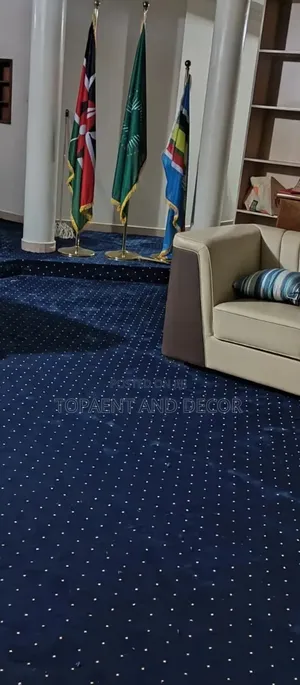 Designed Office Blue Dotted Presidential Wall to Wall Carpet