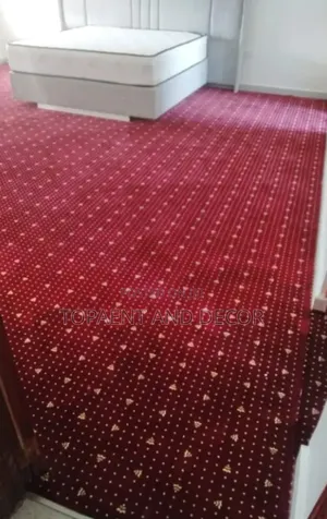 Red Dotted Office Executive Wall to Wall Carpet