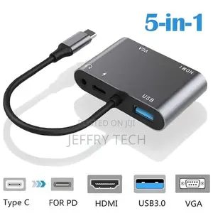 5/ in 1 Usb 3.0 Hub Vga Adapter Pd Charge 5 Ports 3.5mm A