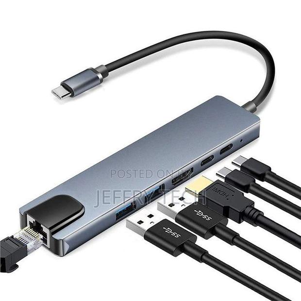 8 in 1 Type C Usb C Hub 3 0 Docking Station With 10/100 MBP