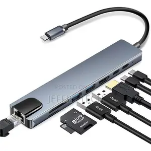 8 in 1 Type C Usb C Hub 3 0 Docking Station With 10/100 MBPS