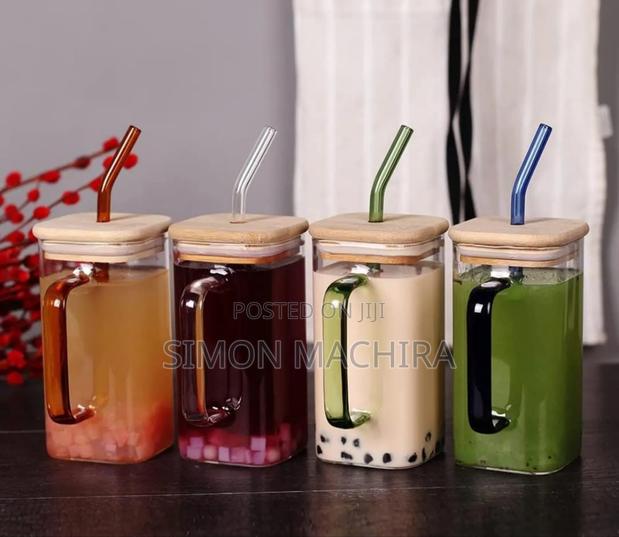 400ml Smoothie Glass With Straw - main view
