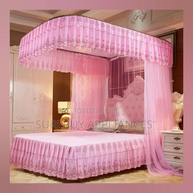 Purple 2 Stand Mosquito Net With Rails - main view