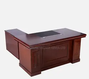 Office Desk:160cm Executive Desk With Rich Mahogany Finish