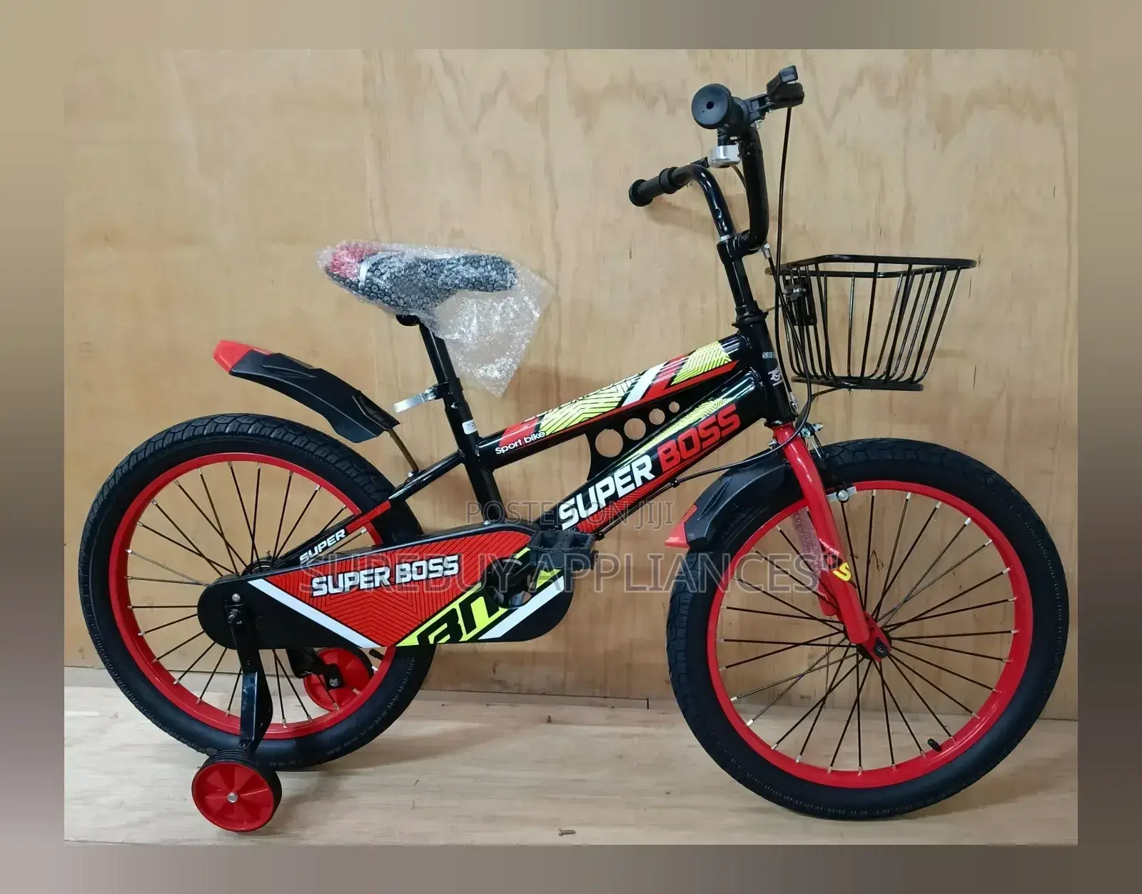 Flowered Kids' Bicycles Superboss With Bottle Size 12