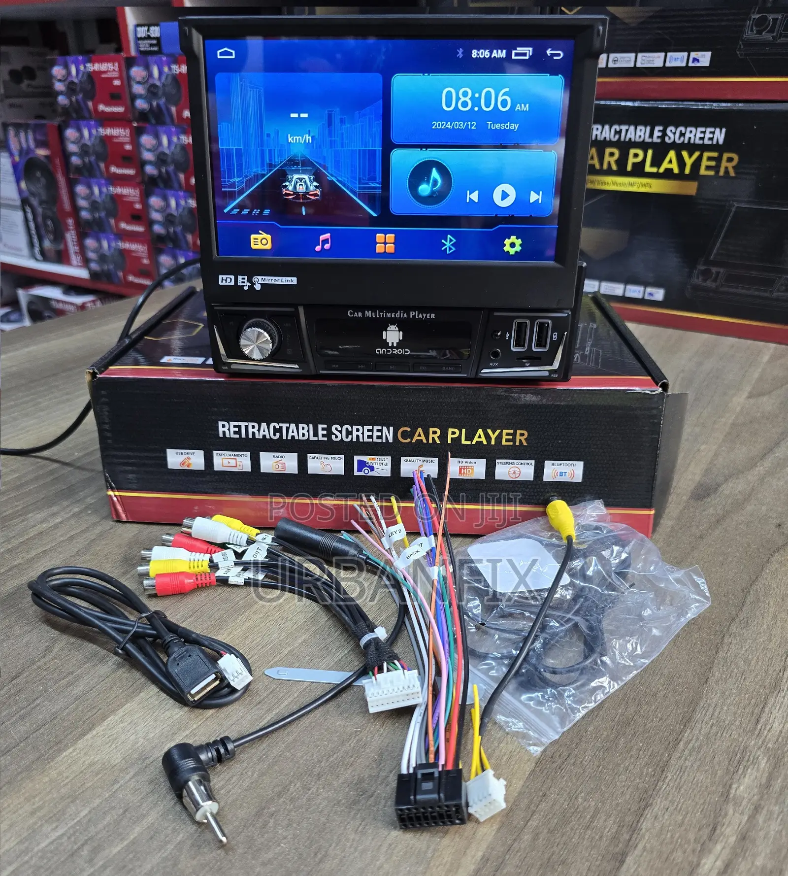 7 Inch Retractable Android Car Radio With Usb- 2gb/64gb