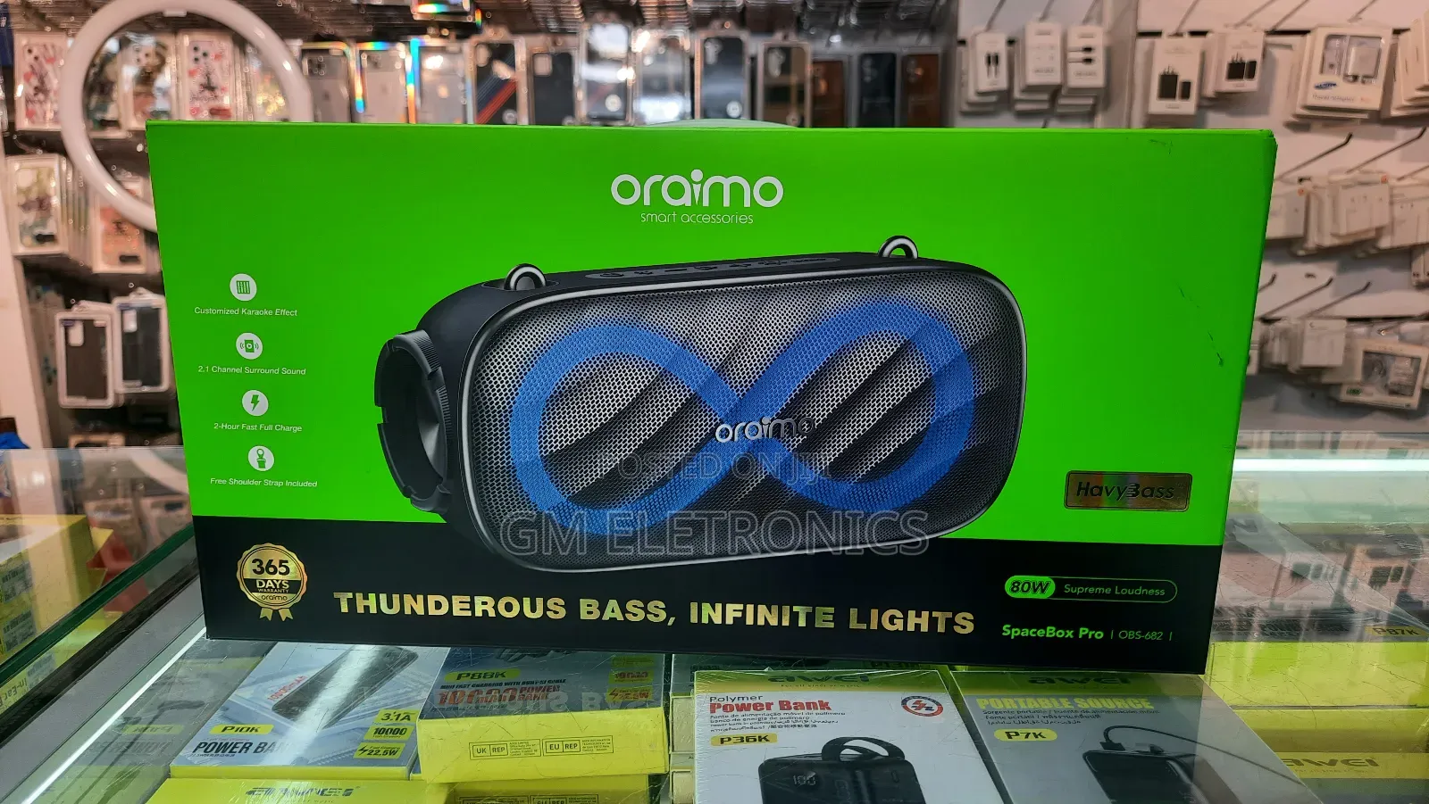 Oraimo Spacebox Pro(Obs-682) Deep Bass 80w Wireless Speaker