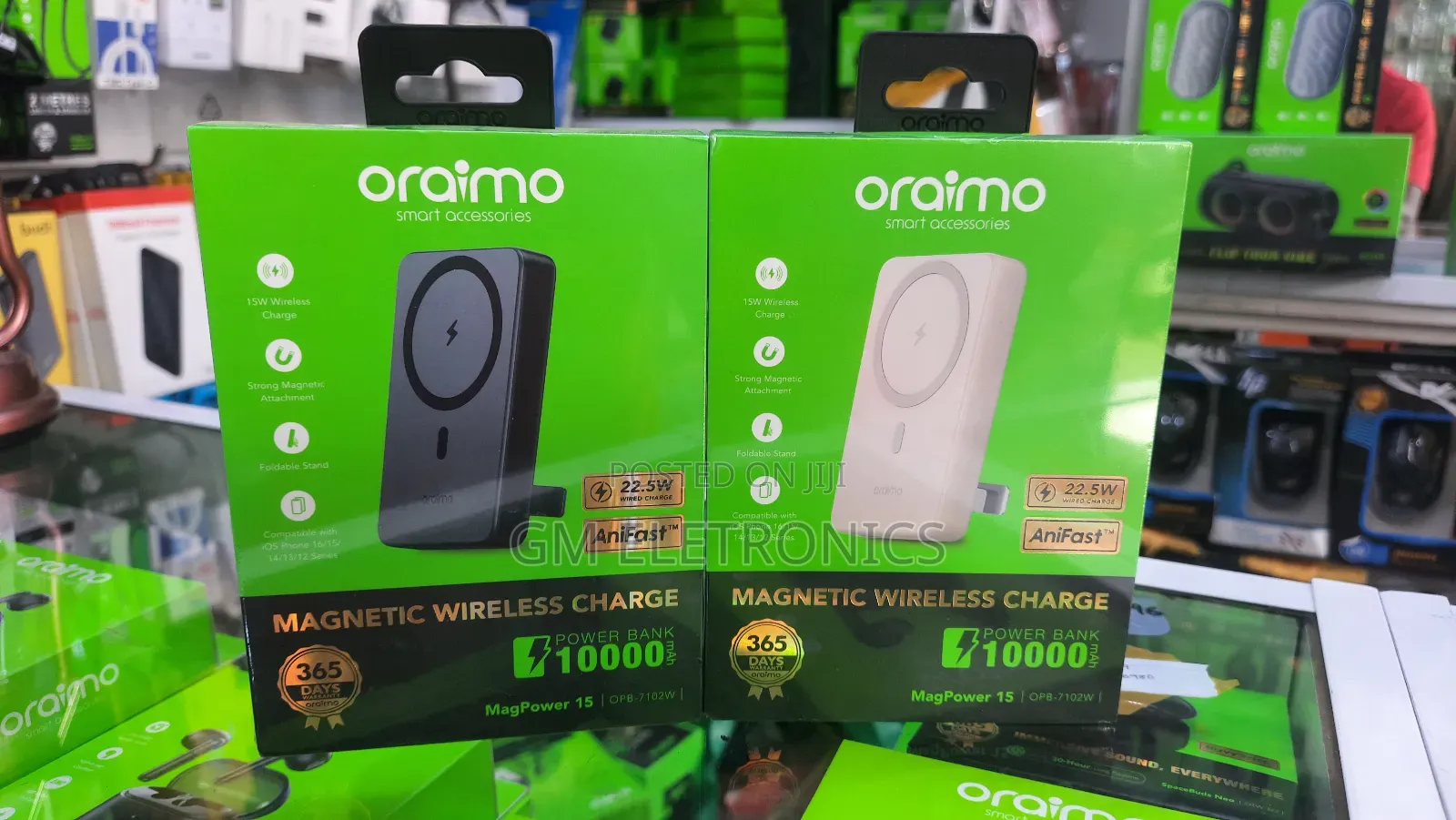 10000mah Magnetic Wireless and Wired Powerbank.(Black/White)