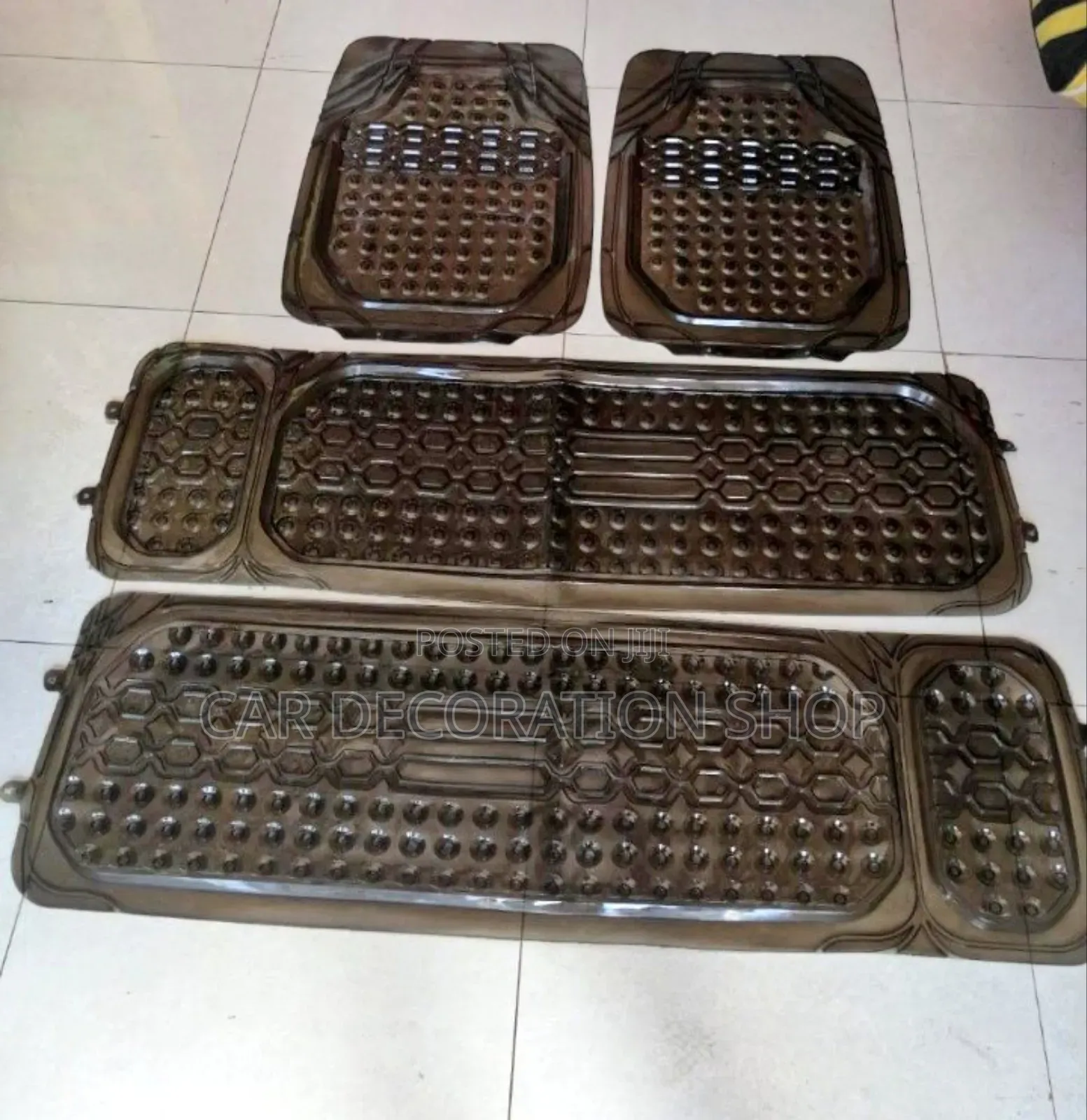 7 Seater Smoked Black Plastic Waterproof Dust Mats